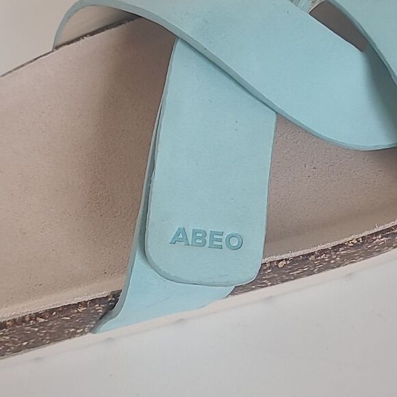 ABEO LizzyĀ Lanai Leather Slide Color Aqua Light Turquoise Size 9 - Picture 15 of 16